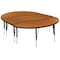Flash Furniture Oval 60 W, 86 L, 25.25 H, Chrome, Laminate, Particleboard, Steel, Wood Grain XU-GRP-A3060CON-60-OAK-T-P-GG - alternate 2